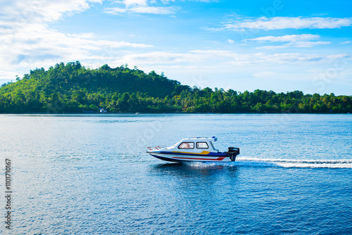 A speedboat was speeding near the coast