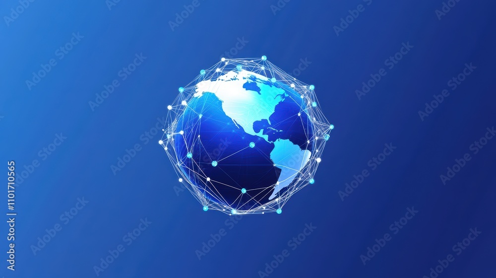 Fototapeta premium Global Network Connection: Digital World Interconnectivity