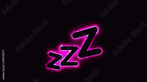Three neon zeds in hot pink smokey neon on black. Varying scale.