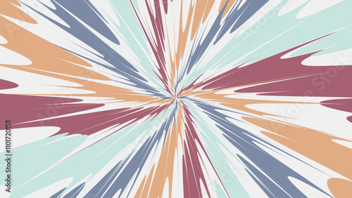 Dynamic Abstract Starburst Pattern with Vibrant Colors
