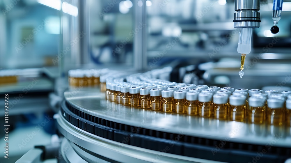 Automated Pharmaceutical Filling Machine Fills Vials Automated Pharmaceutical Filling Machine Fills Vials