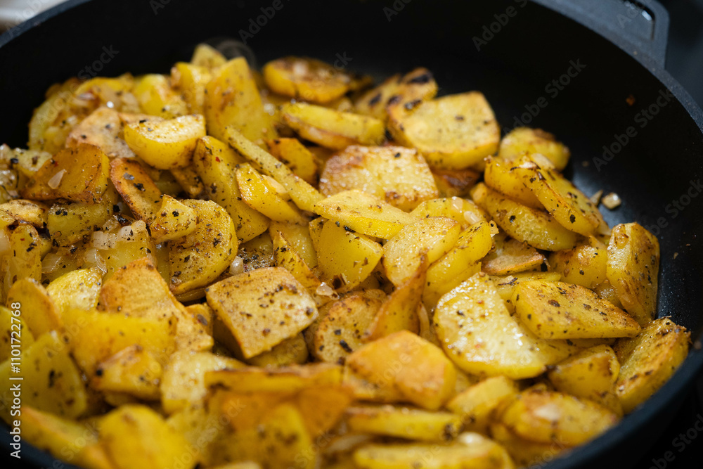 frische Bratkartoffeln mit Zwiebeln uns Speck frische Bratkartoffeln mit Zwiebeln uns Speck