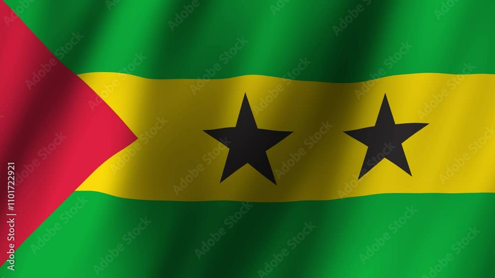 Animated Flag of Sao tome and príncipe 4k video Animated Flag of Sao tome and príncipe 4k video