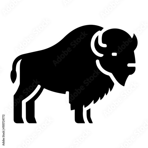 Iconic Silhouette of a Bison, Perfect as a Symbol of Rustic Charm