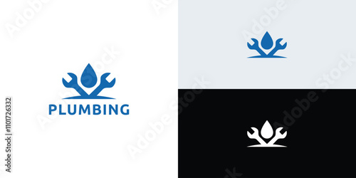 Plumbing water logo idea, plumbing service logo.