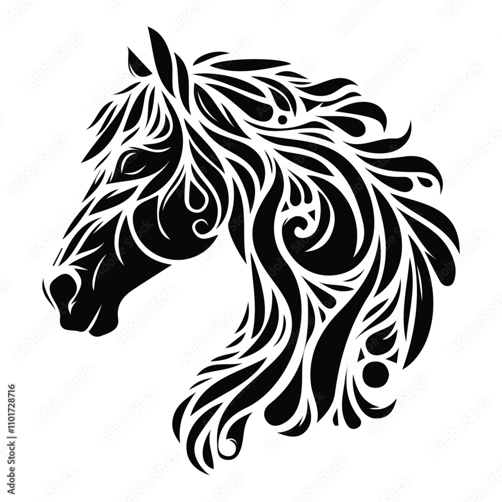 horse head design vector illustration outline silhouette horse head design vector illustration outline silhouette