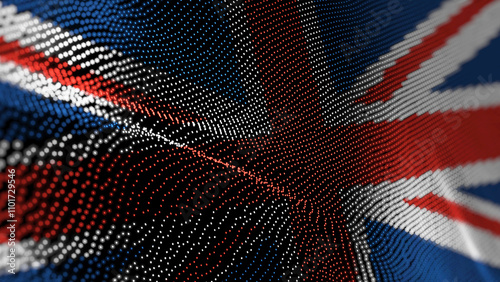 Obraz na płótnie UK United Kingdom digital technology flag w salonie