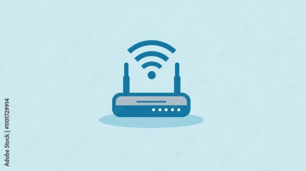 Wireless Router Icon with Signal Waves Wireless Router Icon with Signal Waves