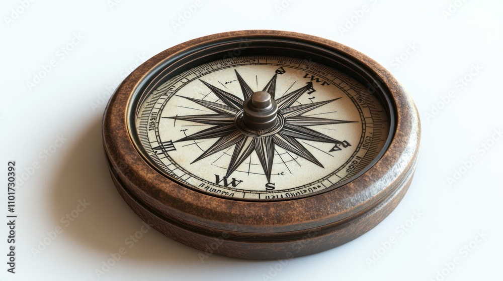 Antique Wooden Compass Showing Directions North South East West Antique Wooden Compass Showing Directions North South East West