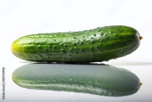 Fresh Cucumber Silhouette Isolated on White Background for Healthy Eating and Nutrition Concepts in Culinary Arts and Food Photography