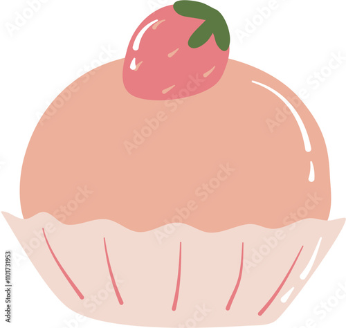 Strawberry mochi cartoon