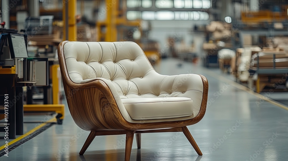 Production of armchair at the modern factory Production of armchair at the modern factory