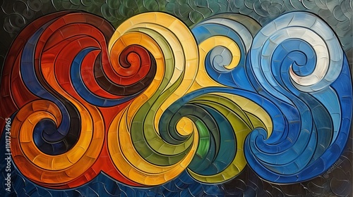 Dynamic abstract design featuring swirling colors that evoke energy and vibrancy in motion photo