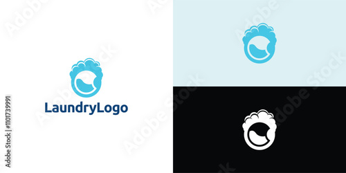 Laundry logo design. Washing machine icon for laundry service business logo template.
