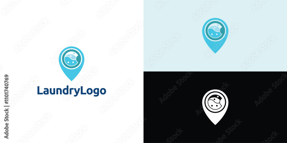 Laundry logo design. Washing machine icon for laundry service business logo template. Laundry logo design. Washing machine icon for laundry service business logo template.