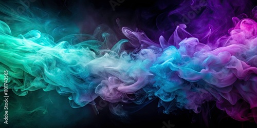 Ethereal Purple and Teal Smoke Swirl - Mesmerizing Gradient Backdrop for Creative Projects