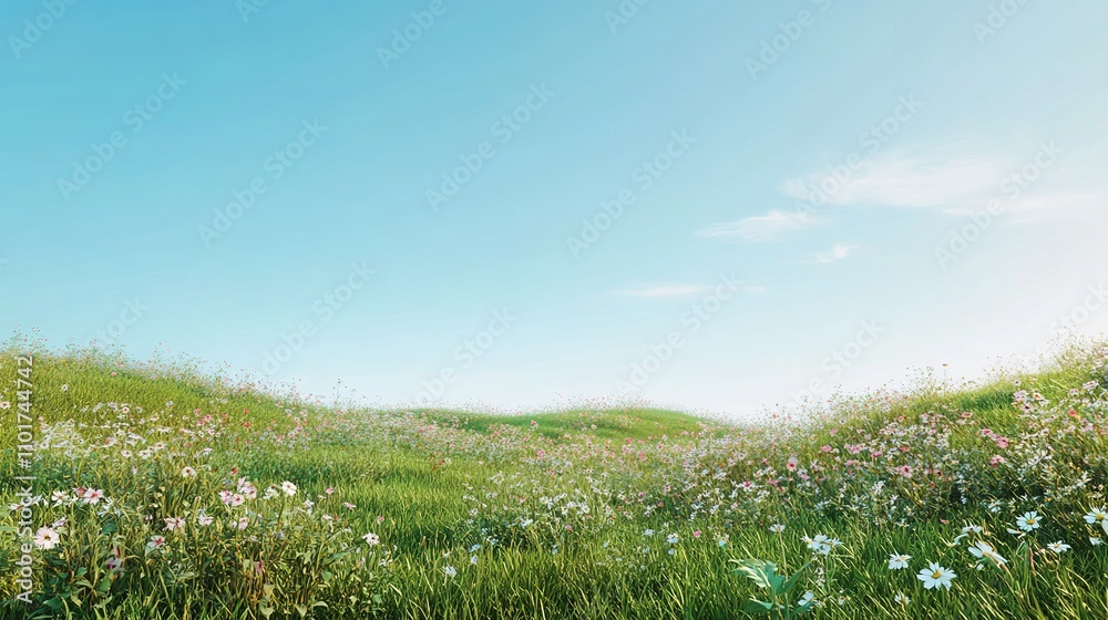 Serene Meadow Under Summer Sky Serene Meadow Under Summer Sky
