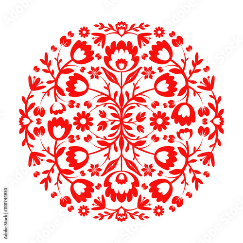 Folk Floral pattern. Decorative element.
