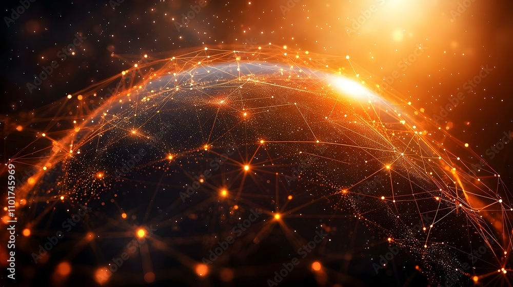 Abstract Globe Network Lines Bokeh Global Digital Marketing Connectivity Worldwide Reach Abstract Globe Network Lines Bokeh Global Digital Marketing Connectivity Worldwide Reach