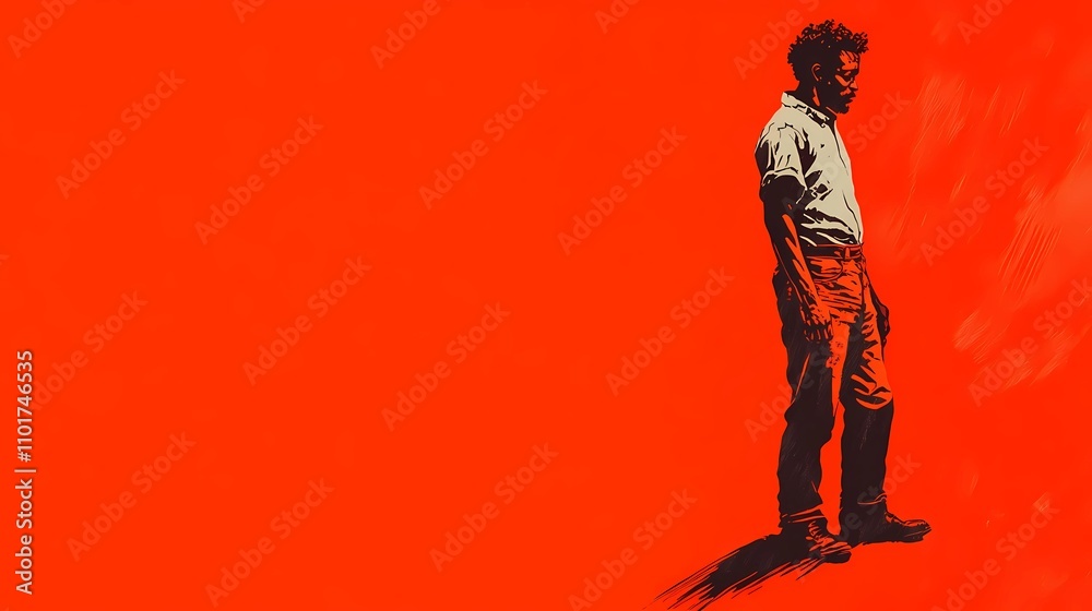 Abstract depiction of a villager, conveying the essence of pastoral life, perfect for versatile creative and editorial use Abstract depiction of a villager, conveying the essence of pastoral life, perfect for versatile creative and editorial use