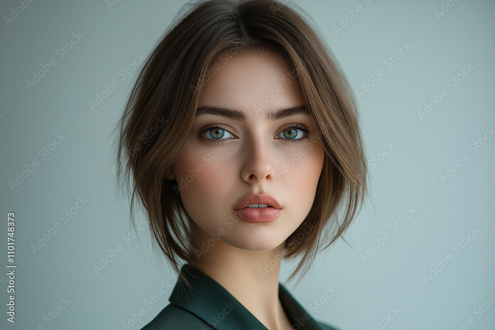Portrait of a young woman studio setting high-quality photography natural light close-up Portrait of a young woman studio setting high-quality photography natural light close-up