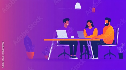 Creative Team Collaboration in Modern Office Environment Design