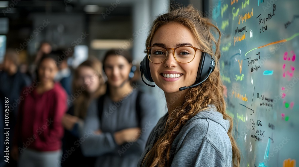 Customer Service Agent Assisting Client Over Headset in Modern Call Center Candid Scene Ample Copy Space Customer Service Agent Assisting Client Over Headset in Modern Call Center Candid Scene Ample Copy Space