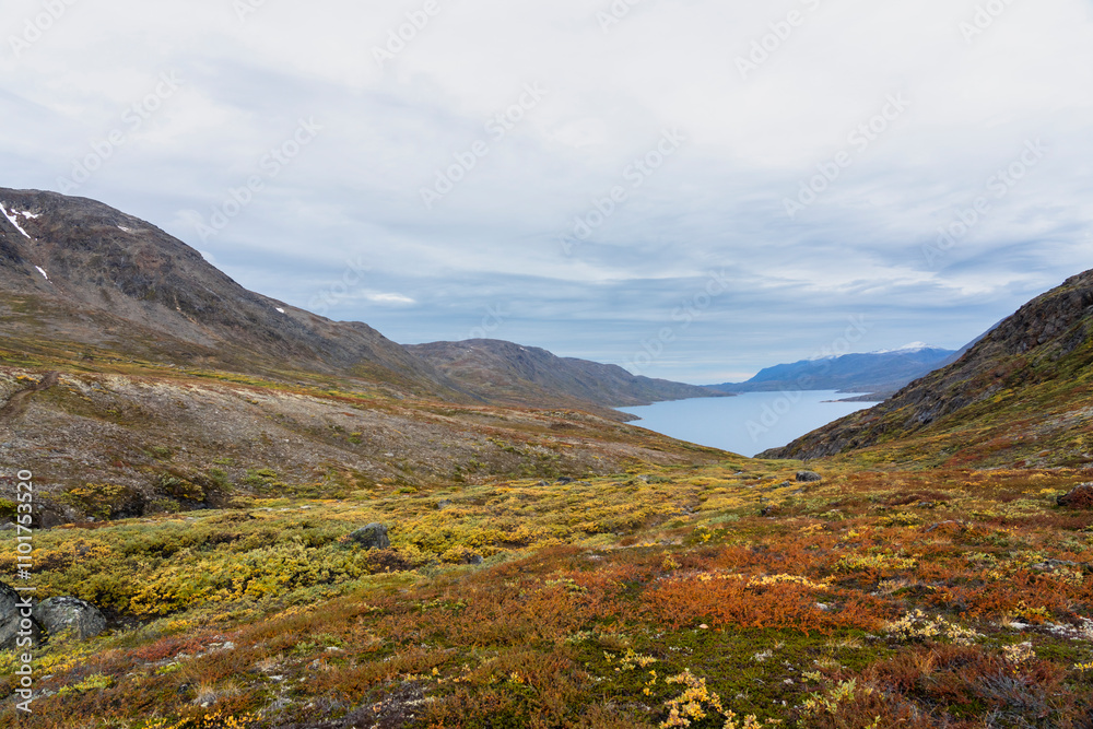 Hills and mountains on the Arctic Circle Trail which links Kangerlussuaq and Sisimiut, Greenland Hills and mountains on the Arctic Circle Trail which links Kangerlussuaq and Sisimiut, Greenland