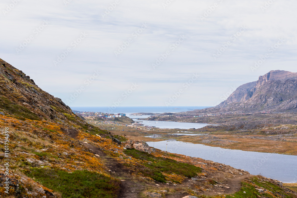 Hills and mountains on the Arctic Circle Trail which links Kangerlussuaq and Sisimiut, Greenland