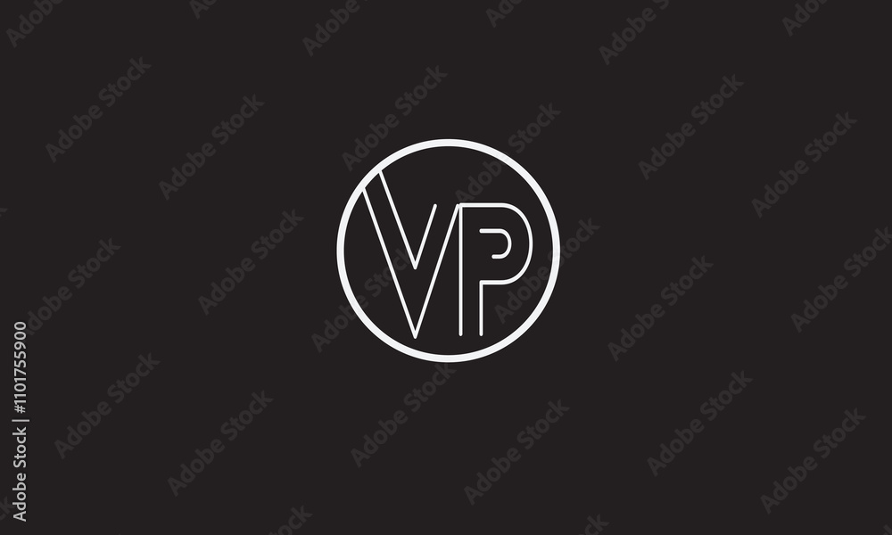 VP, PV, V, P Abstract Letters Logo Monogram VP, PV, V, P Abstract Letters Logo Monogram