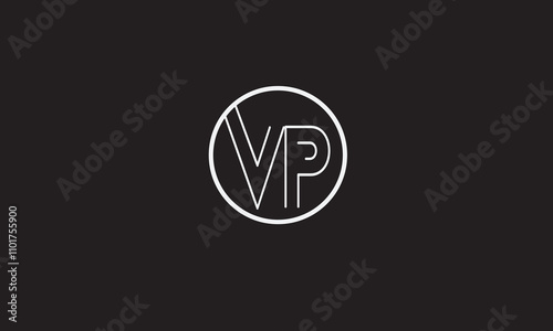 VP, PV, V, P Abstract Letters Logo Monogram	