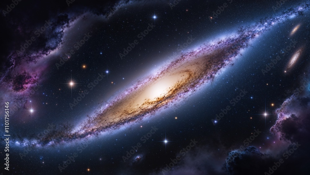 Fototapeta premium Cosmic Majesty: A Panoramic View of the Milky Way