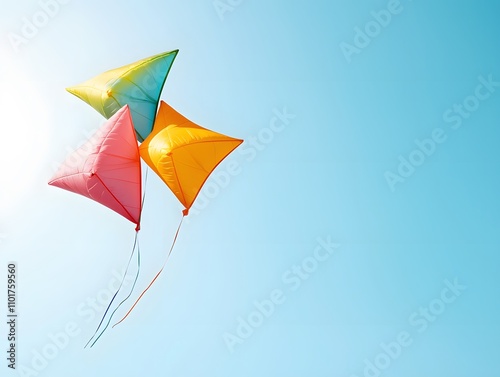 Colorful Kites in Blue Sky