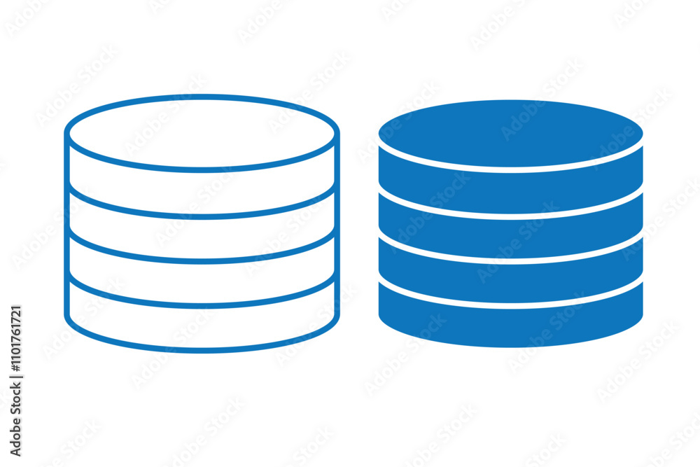 Database icon Symbol mark in filled style Database icon Symbol mark in filled style