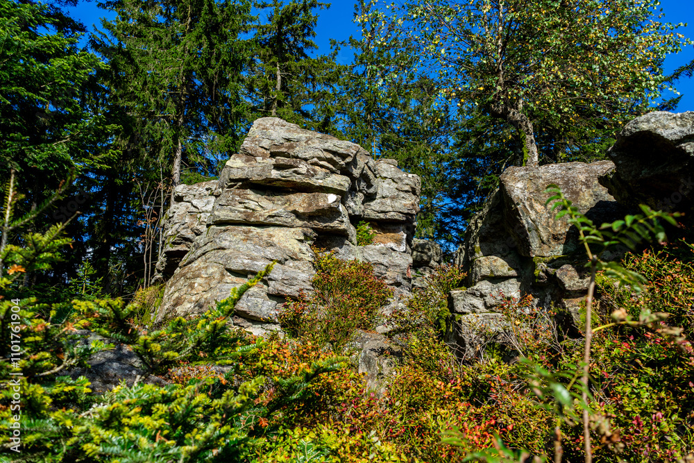 Hiking on the Hadriwa High Path in the Bavarian Forests Germany. Hiking on the Hadriwa High Path in the Bavarian Forests Germany.
