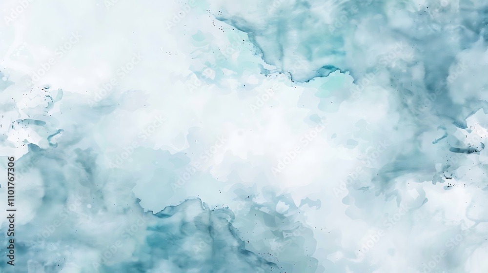 Fototapeta premium A serene abstract watercolor background in shades of blue and white, ideal for design and artistic projects.