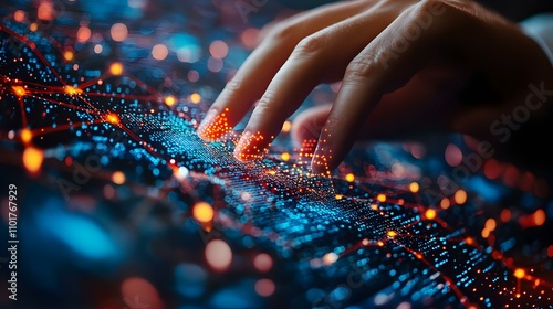 Close Up Macro Shot Business Leader IoT Devices Digital Platform Smart Business Solutions Copy Space
