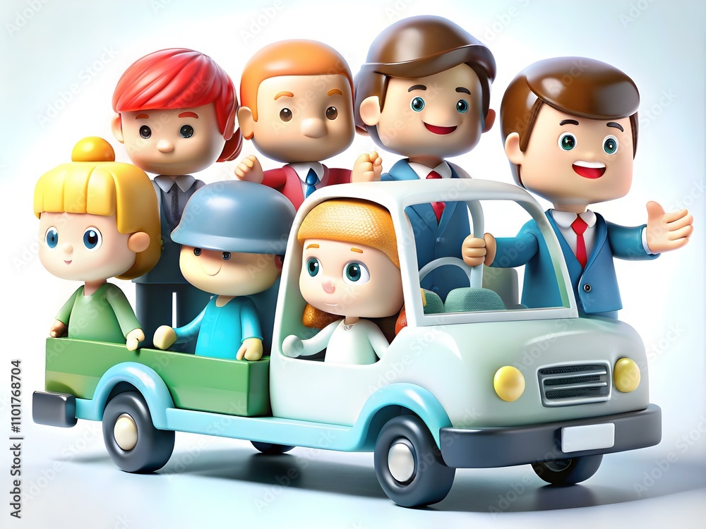 Employees Carpooling to Work, Candid Image Representing Sustainable Commuting Practices, Stock Photography Employees Carpooling to Work, Candid Image Representing Sustainable Commuting Practices, Stock Photography