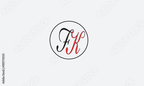 FK, KF, F, K Abstract Letters Logo Monogram