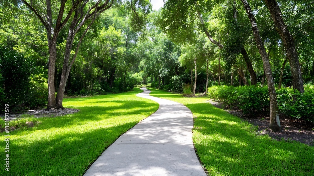 Tranquil Wooded Path Inviting Serene Nature Outdoor Scenery Tranquil Wooded Path Inviting Serene Nature Outdoor Scenery