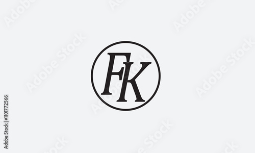 FK, KF, F, K Abstract Letters Logo Monogram