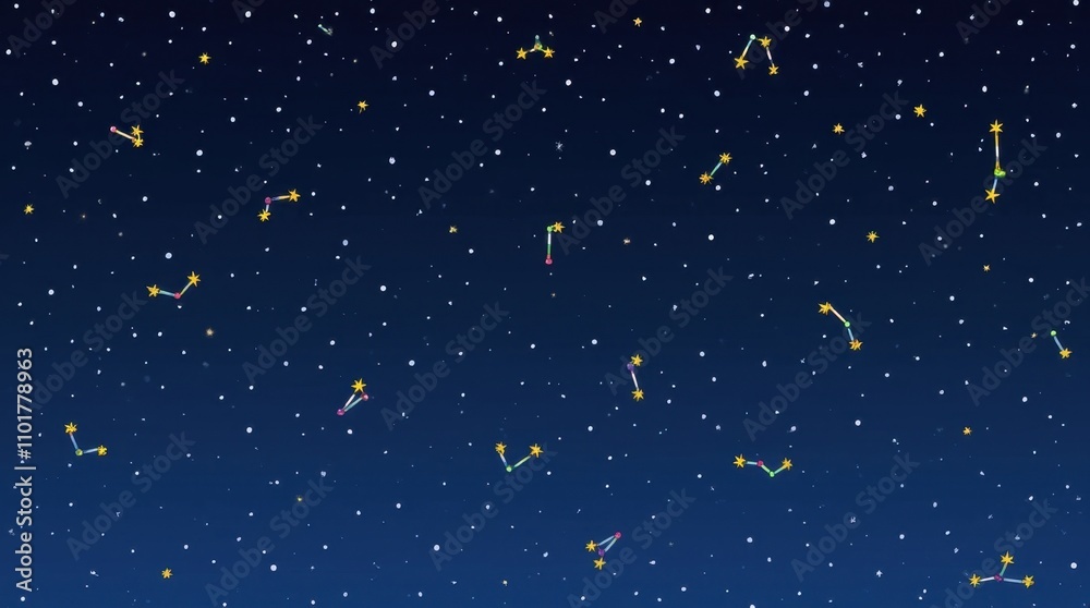 Starry Sky with Rainbow Constellations Starry Sky with Rainbow Constellations