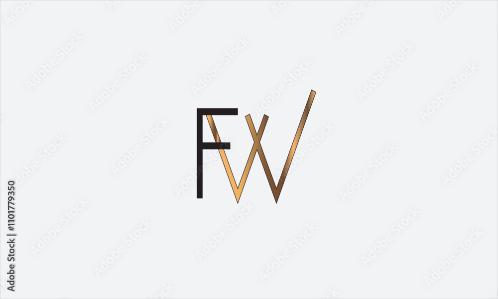 FW, WF, F, W Abstract Letters Logo Monogram FW, WF, F, W Abstract Letters Logo Monogram