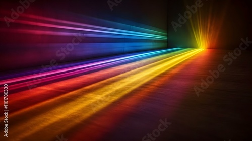 Glossy Abstract Light Beams Through Prism Creating Spectrum for Epiphany Themed Advertisements