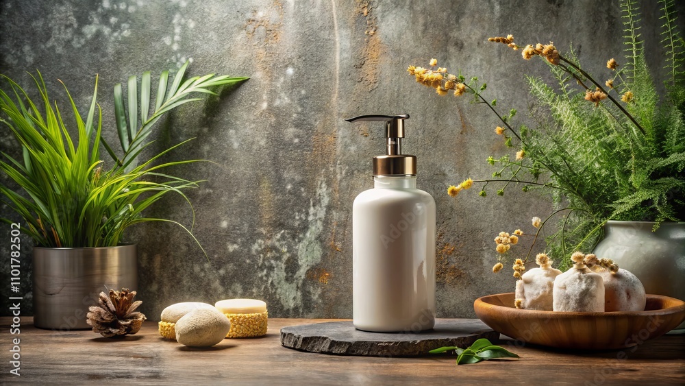Urban Exploration of Body Care Foam Soap in a Modern Setting - Captivating Wallpaper Background for Cosmetic Products Photography Urban Exploration of Body Care Foam Soap in a Modern Setting - Captivating Wallpaper Background for Cosmetic Products Photography