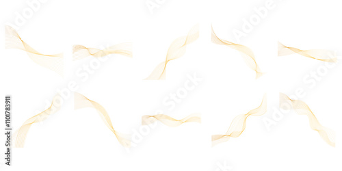 Gold Wavy Line Set