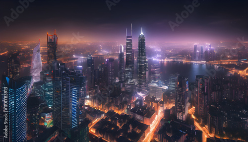 Wallpaper Mural Nighttime Cityscape Torontodigital.ca