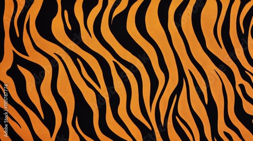 A zebra print is shown in black and orange