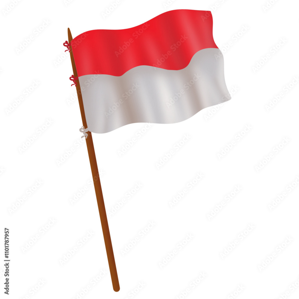 Red and white flag ribbon elements designed for Indonesia Independence Day celebrations. Republic of Indonesian Flag Illustration Red and white flag ribbon elements designed for Indonesia Independence Day celebrations. Republic of Indonesian Flag Illustration