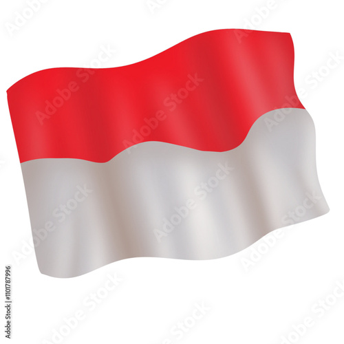 Free Download Red and white flag ribbon elements designed for Indonesia Independence Day celebrations. Republic of Indonesian Flag Illustration - GFXLoad
